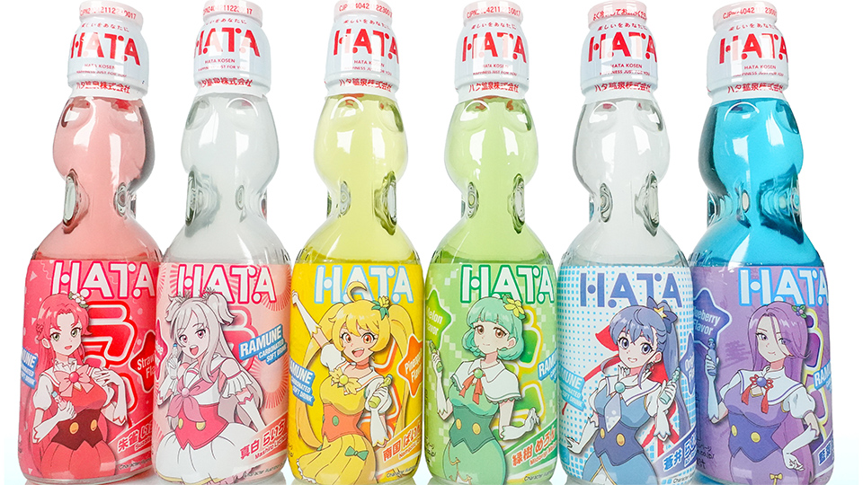 キャラクター瓶ラムネ飲料 ハタ鉱泉