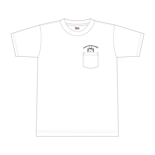 刺繍ニコニコテレビちゃんポケットTシャツ　M/L/XLサイズ